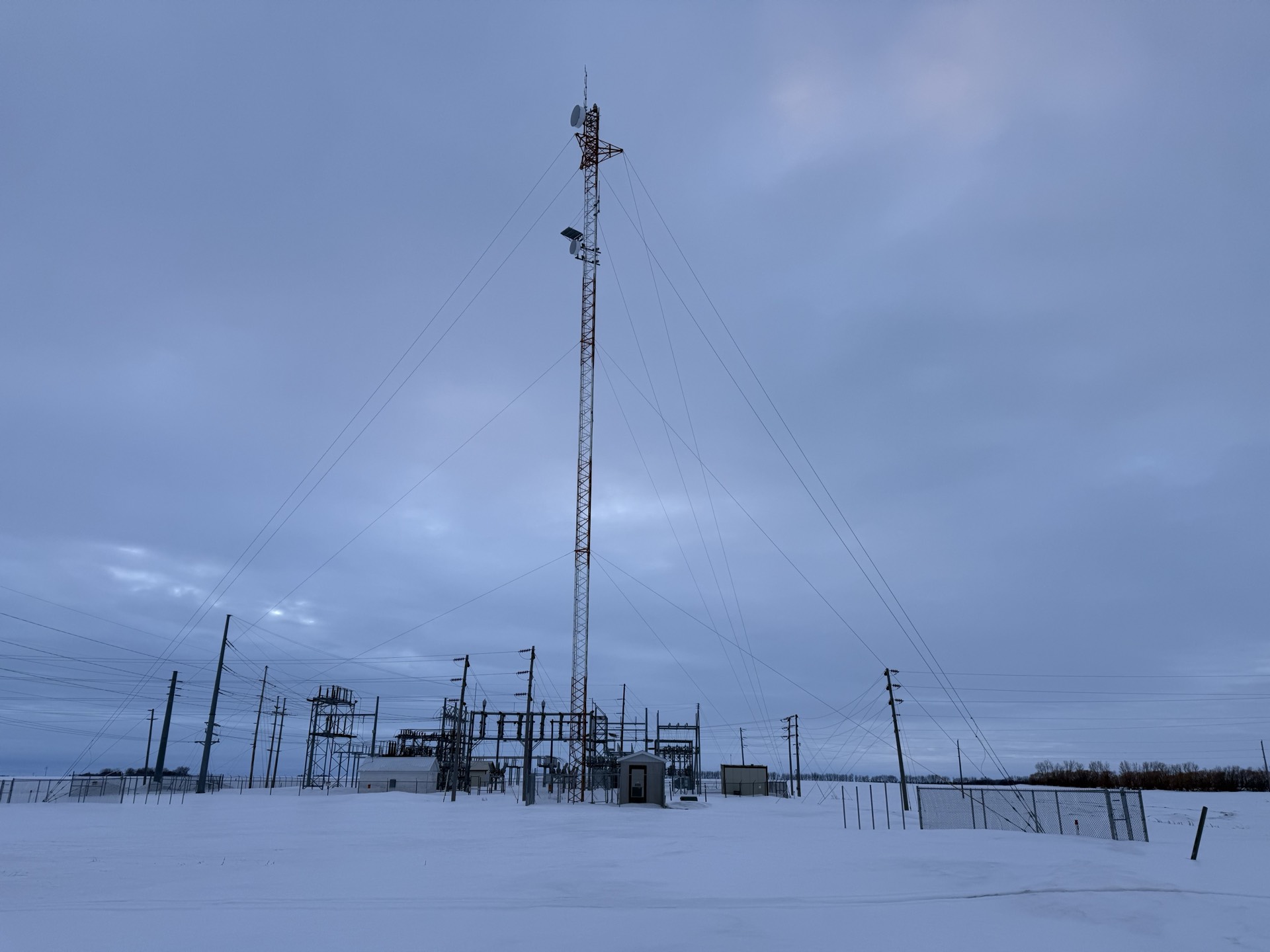 Substation with tower
